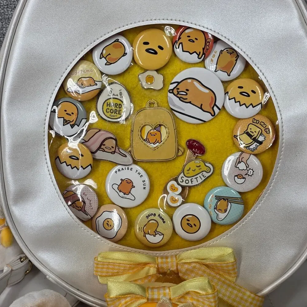 MIJU MIJU ITA BACKPACK + GUDETAMA PLUSH & PIN COLLECTOR KAWAII BUNDLE 10